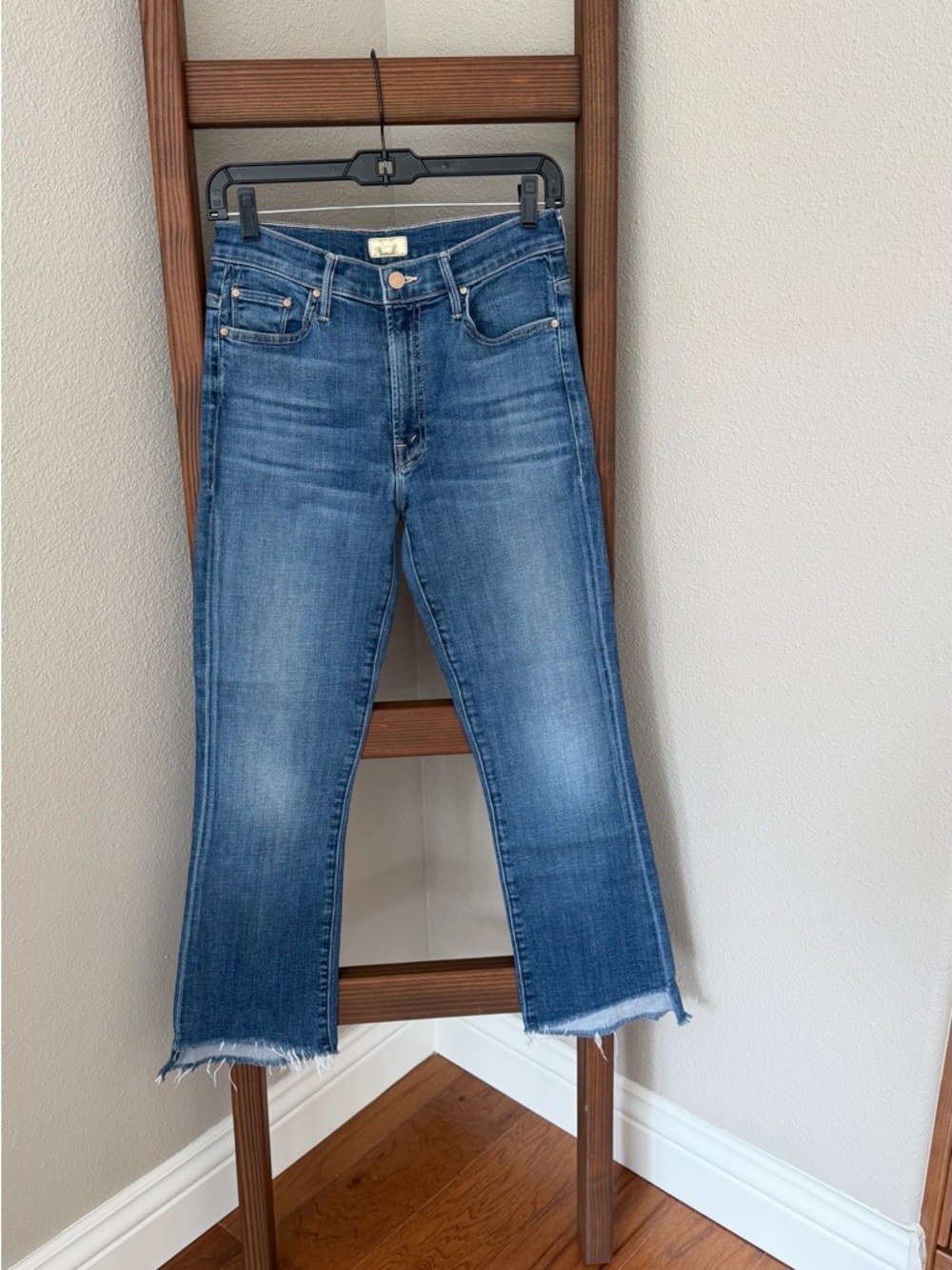 MOTHER Straight-Leg Jeans in Medium Blue Wash - Picture 2 of 3